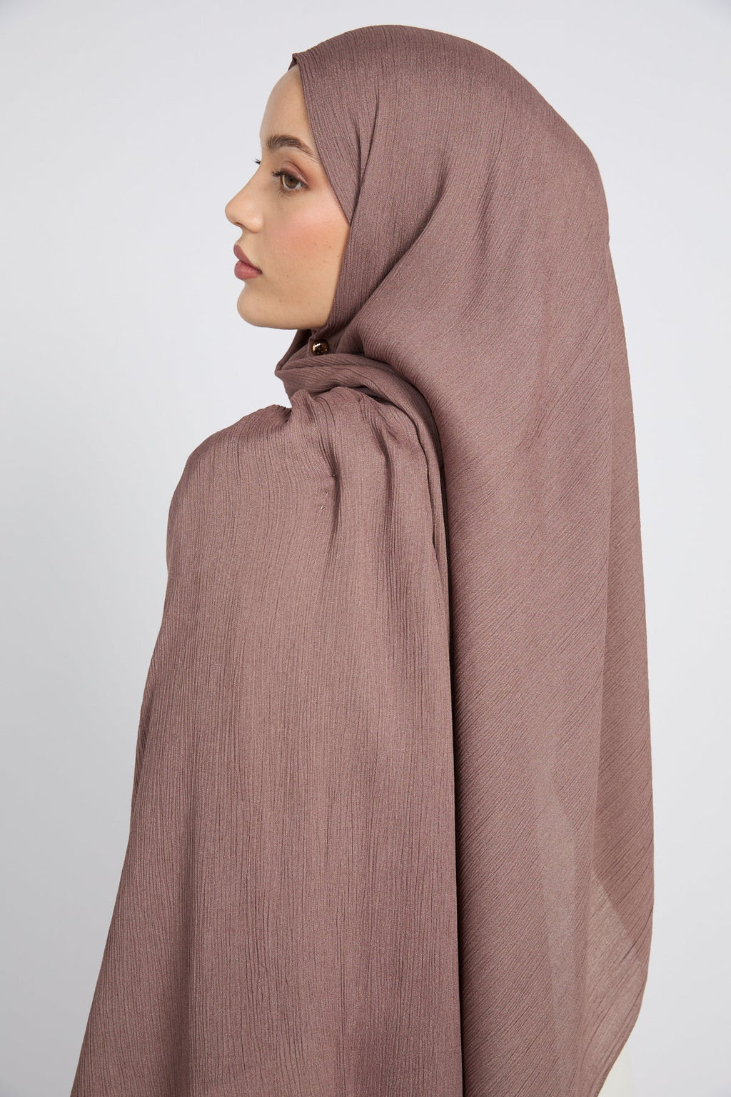Hijab Modal Froissé Premium - Rose Cacao
