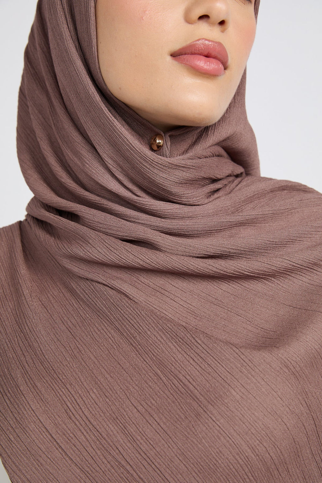 Hijab Modal Froissé Premium - Rose Cacao