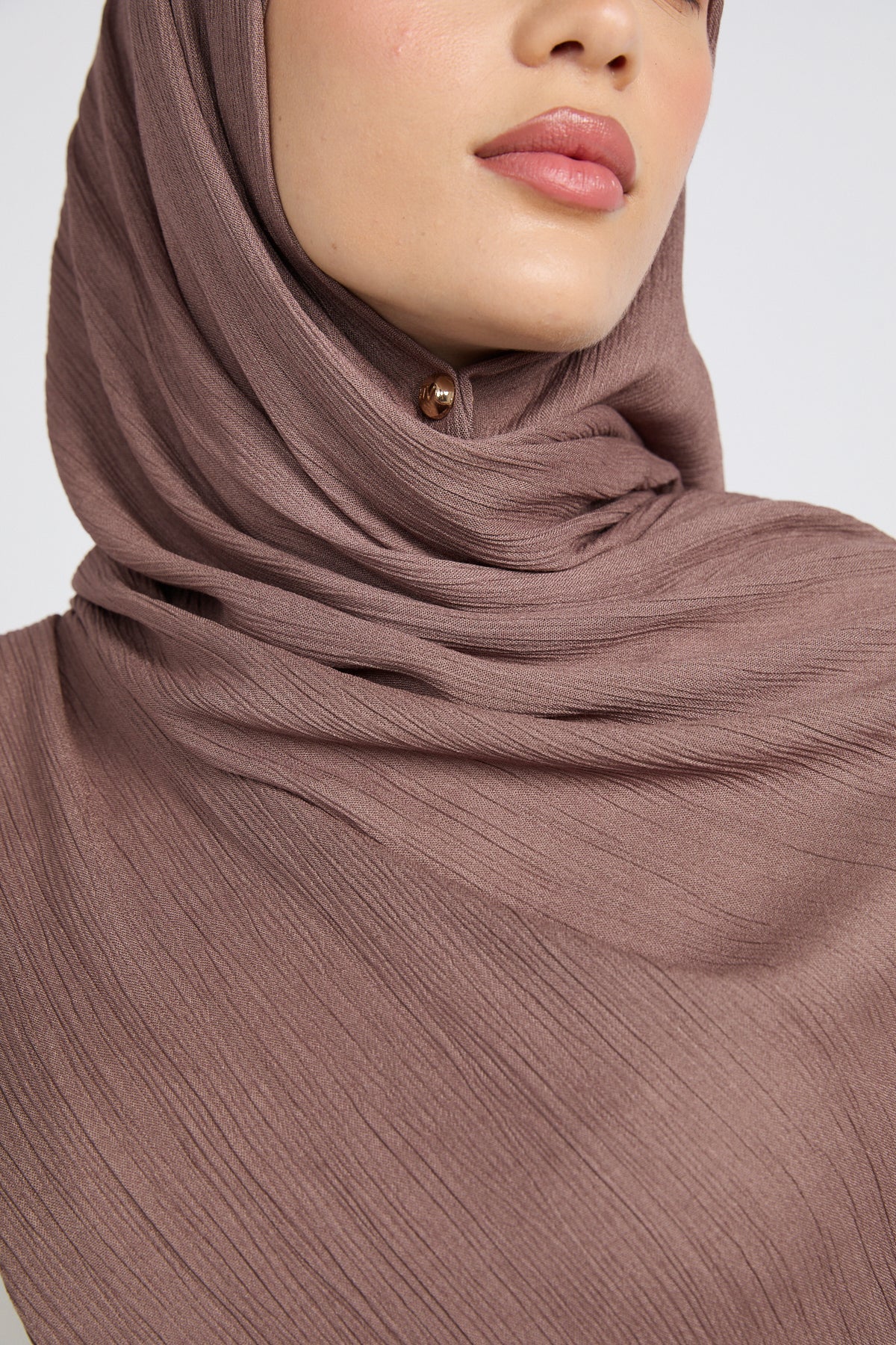 Hijab Modal Froissé Premium - Rose Cacao