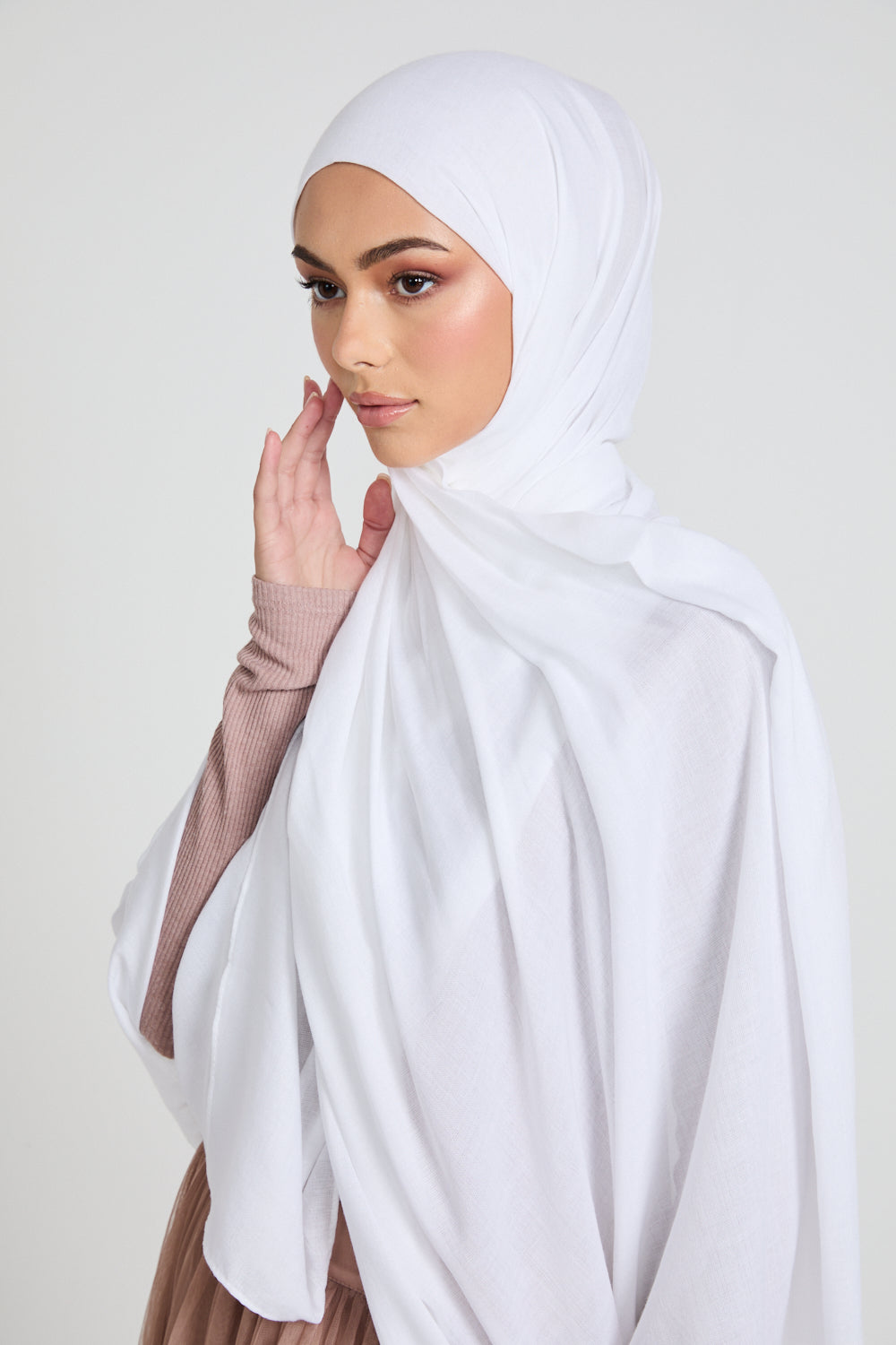 Hijab Maxi Modal Premium - Blanc