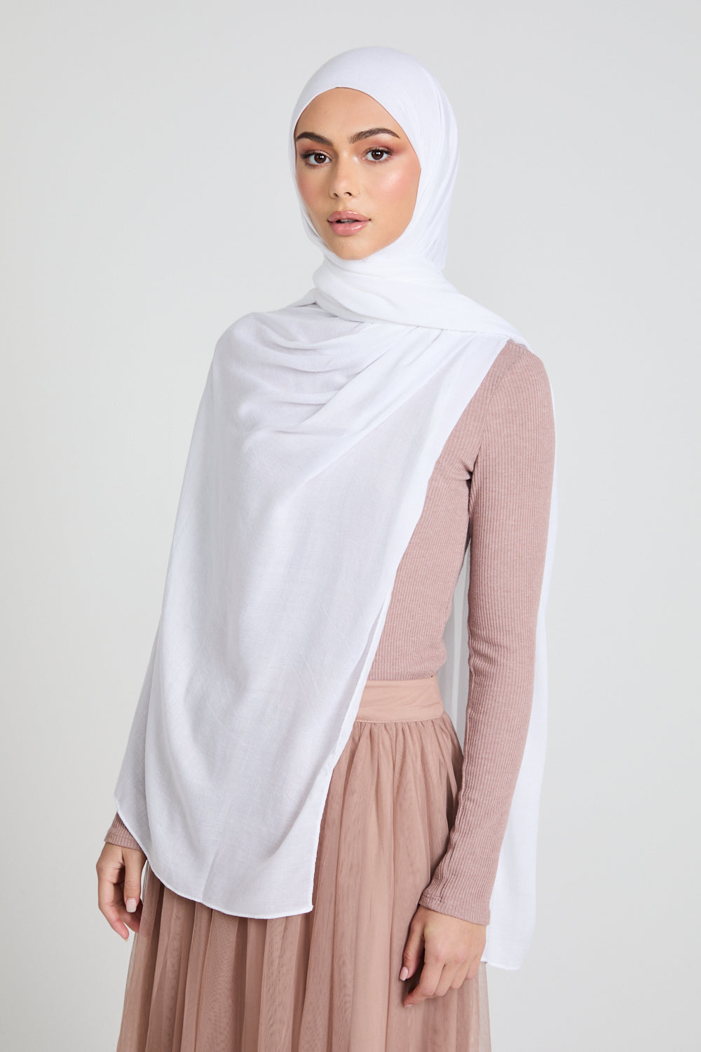 Hijab Maxi Modal Premium - Blanc