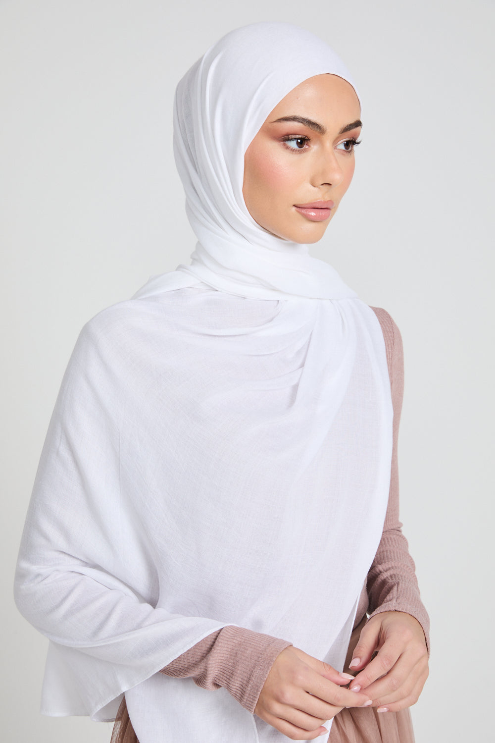 Hijab Maxi Modal Premium - Blanc