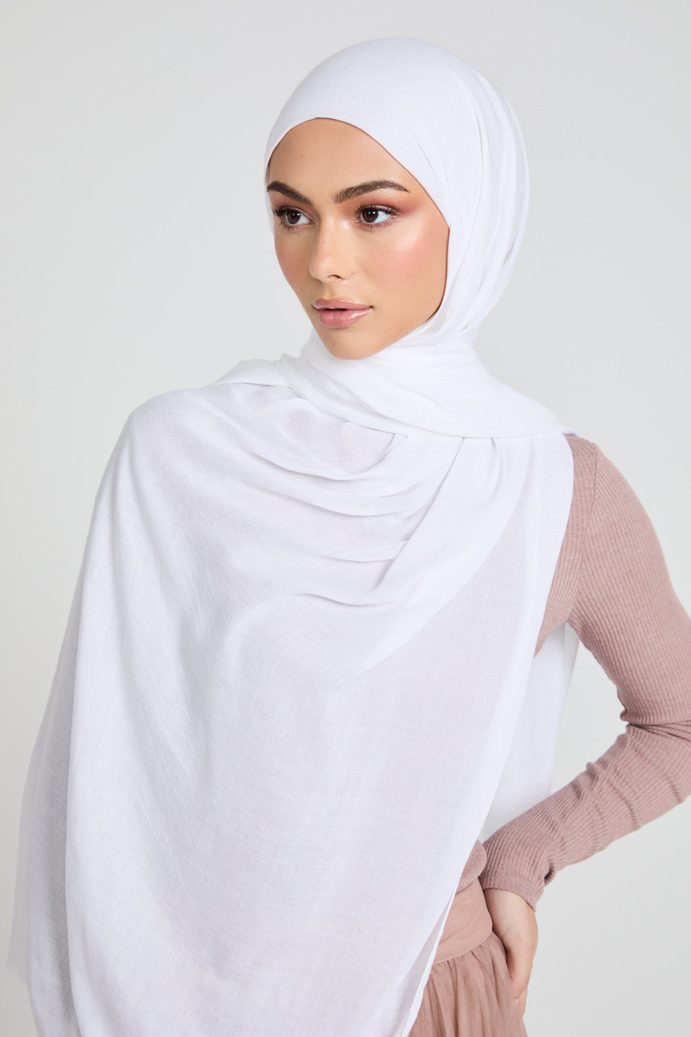 Hijab Maxi Modal Premium - Blanc