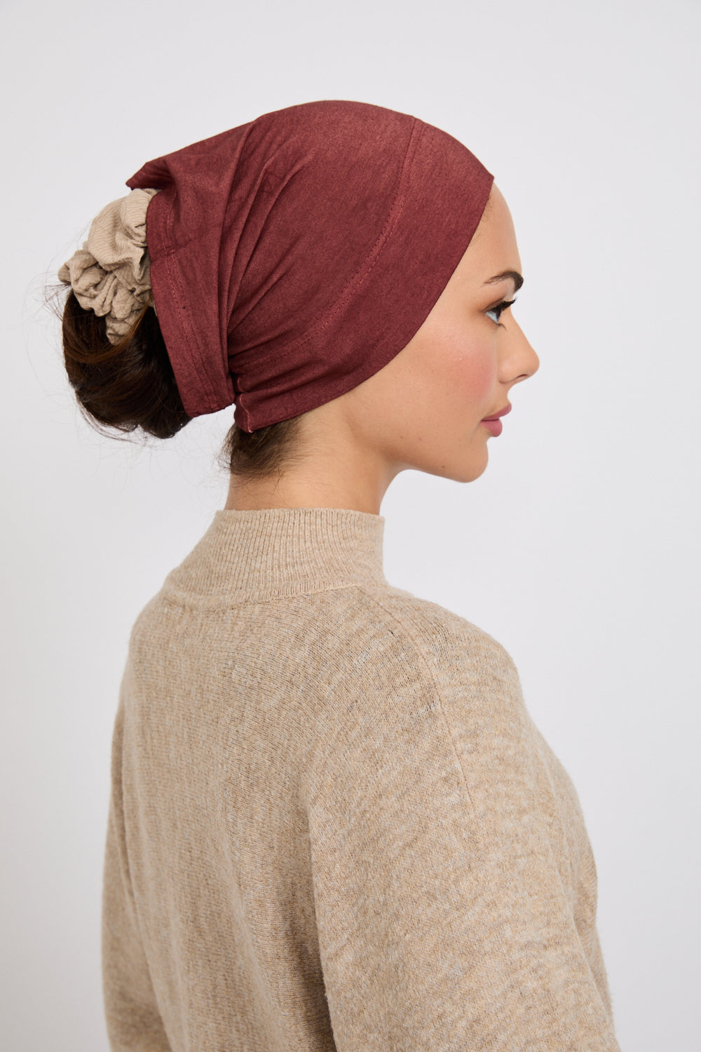 Hijab Modal Mat Premium - Acajou Profond