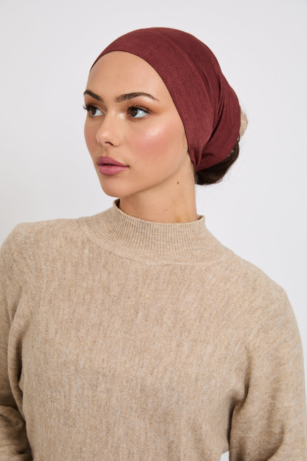 Hijab Modal Mat Premium - Acajou Profond