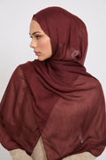 Hijab Modal Mat Premium - Acajou Profond
