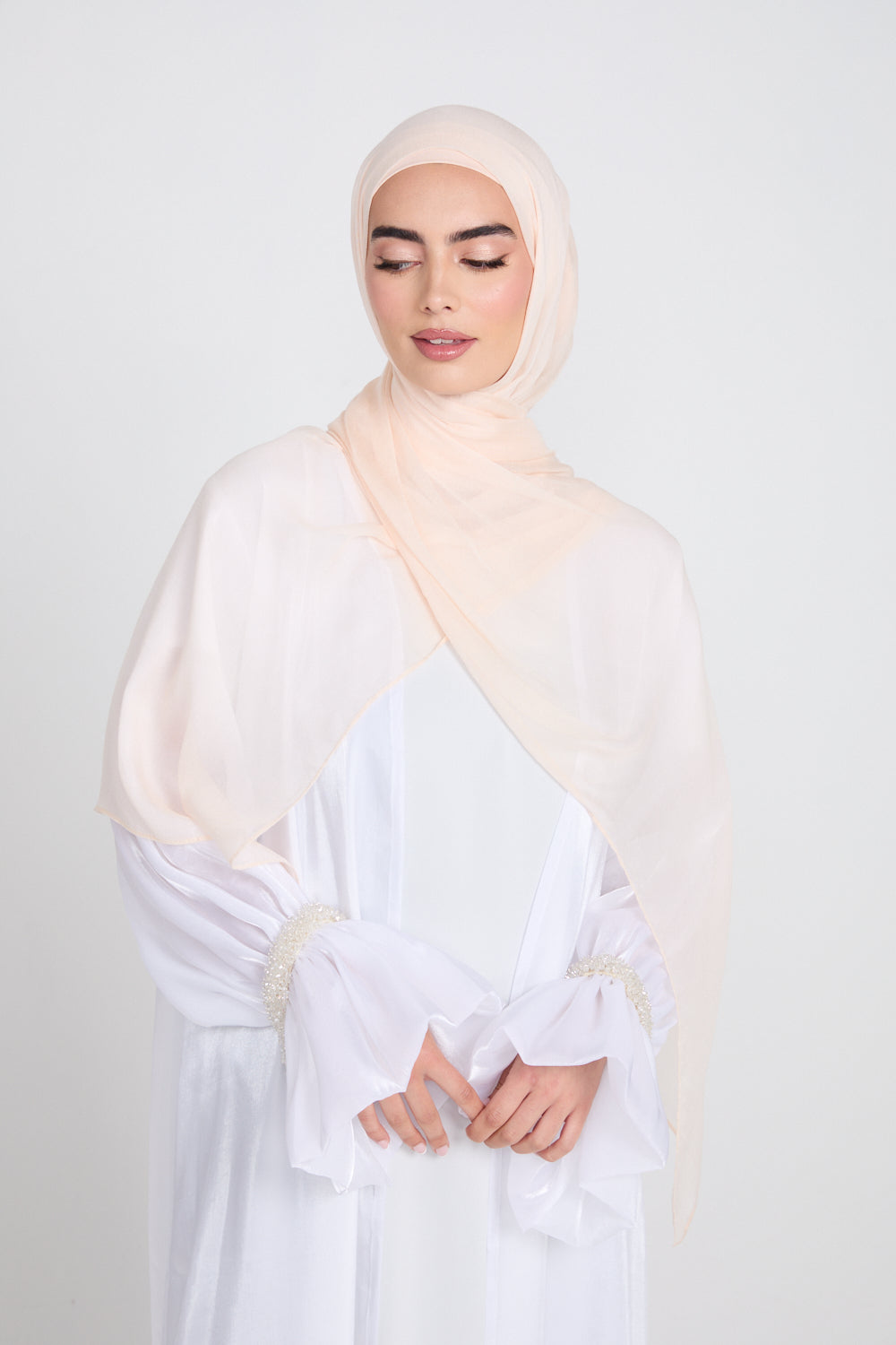 Hijab Modal Mat Premium - Parfaitement Pâle