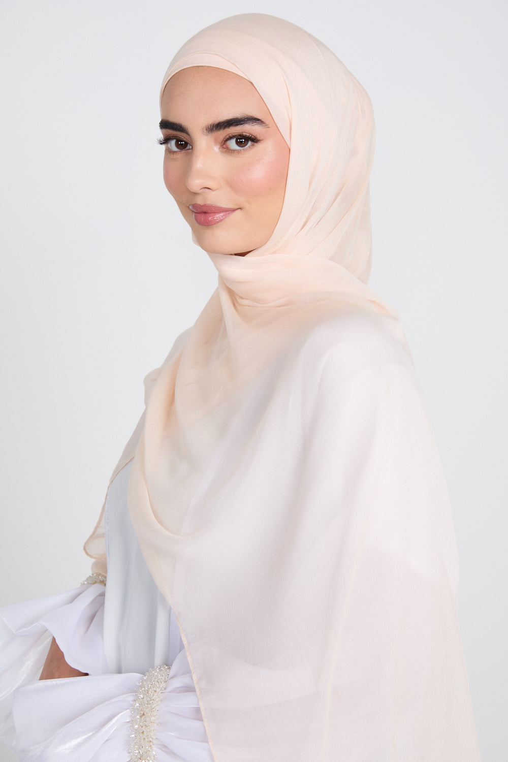 Hijab Modal Mat Premium - Parfaitement Pâle