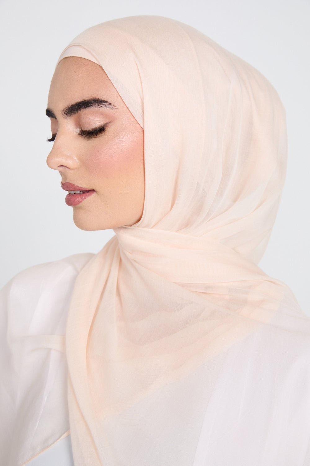 Hijab Modal Mat Premium - Parfaitement Pâle