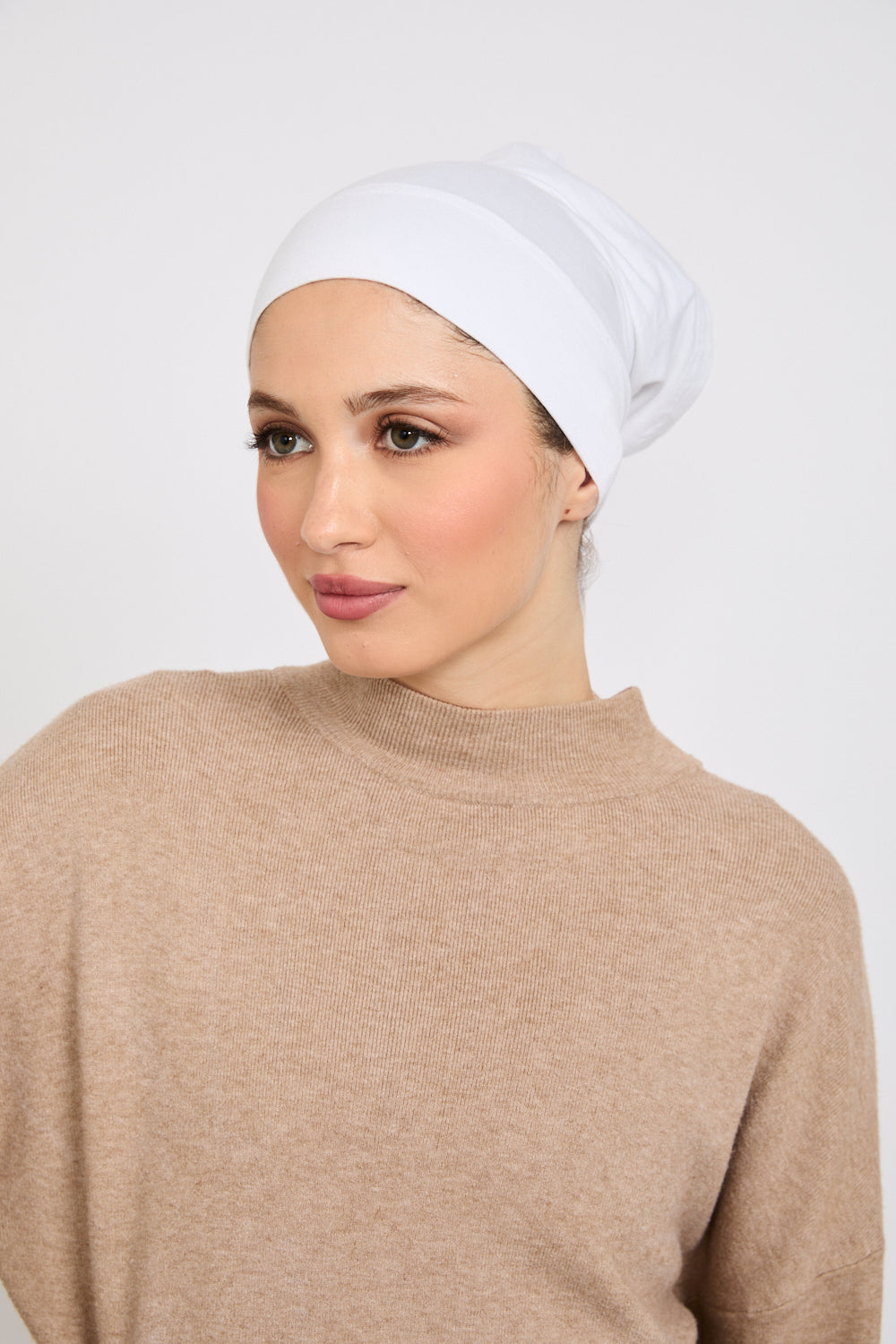 Hijab Modal Mat Premium - Blanc Lumineux