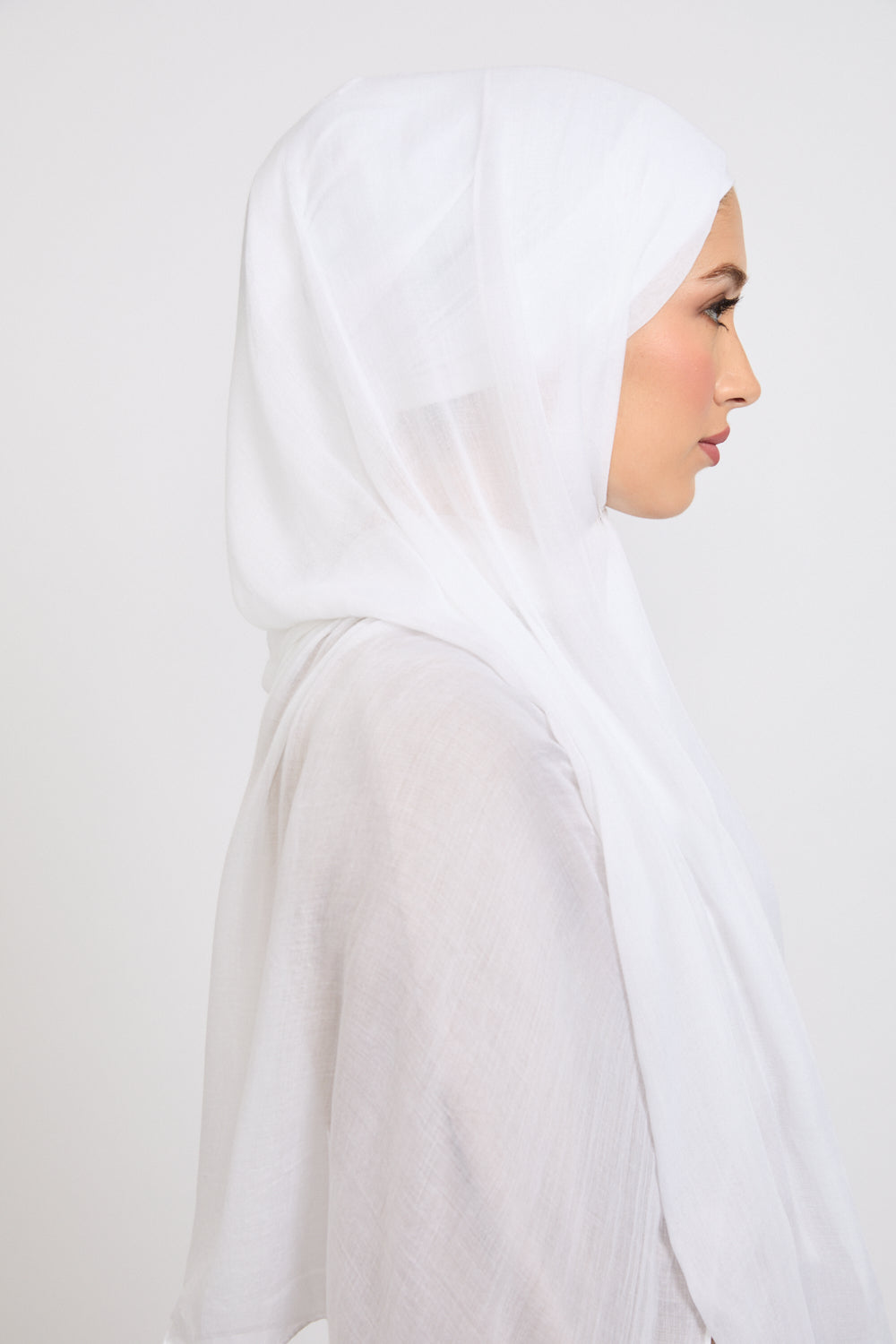 Hijab Modal Mat Premium - Blanc Lumineux