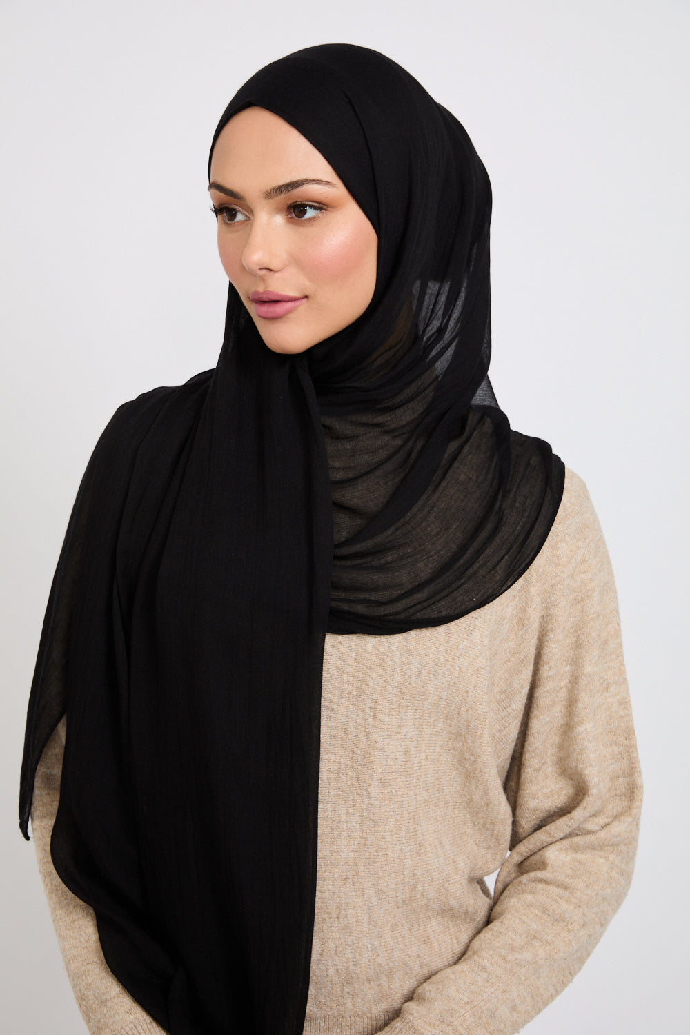 Hijab Modal Mat Premium - Noir