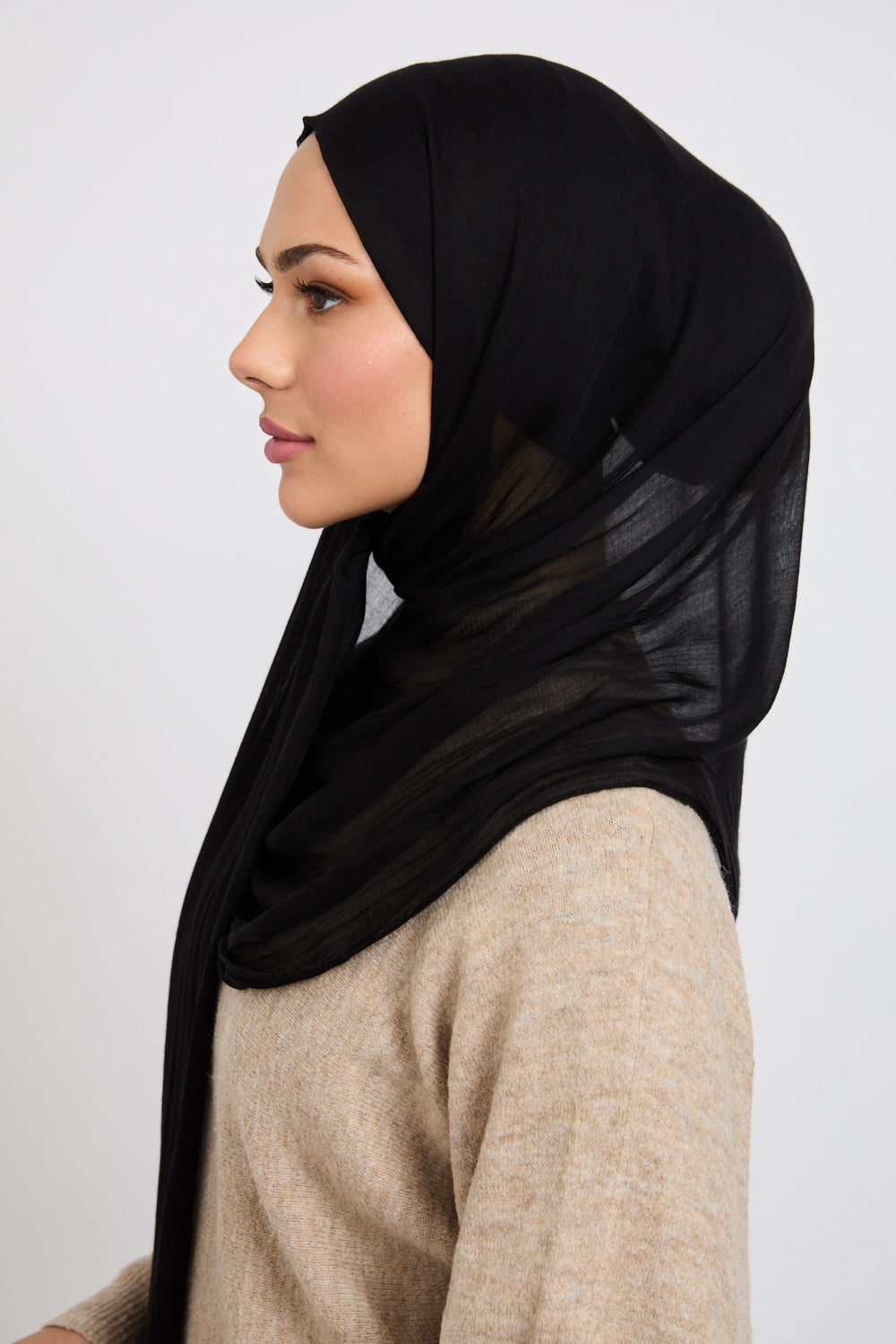 Hijab Modal Mat Premium - Noir