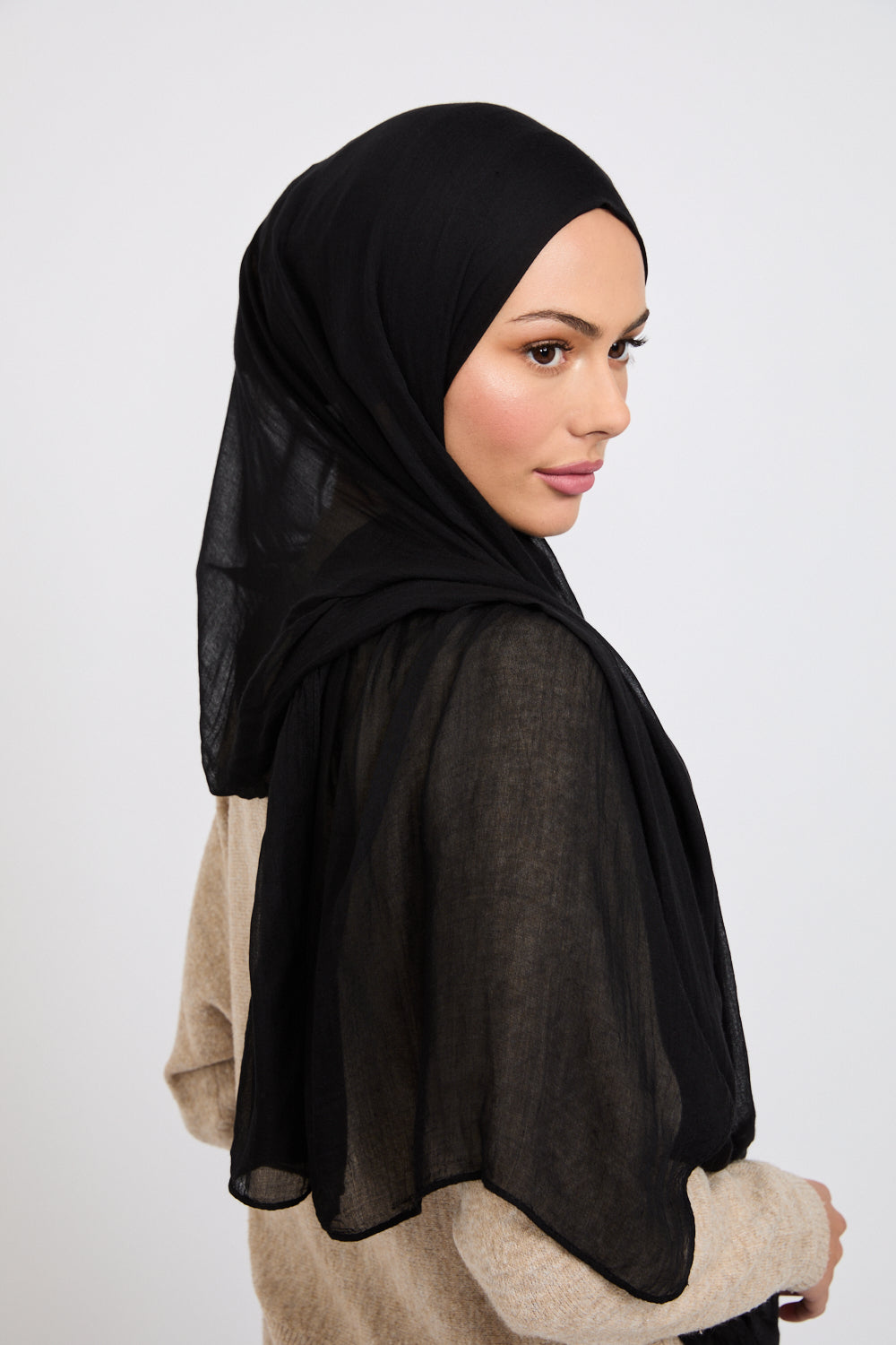 Hijab Modal Mat Premium - Noir