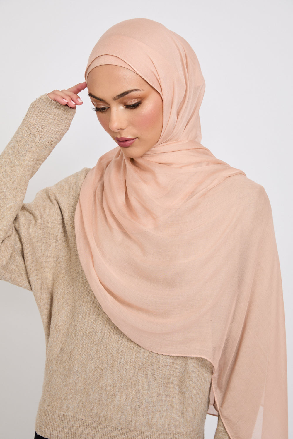 Hijab Modal Mat Premium - Poussière de Rose