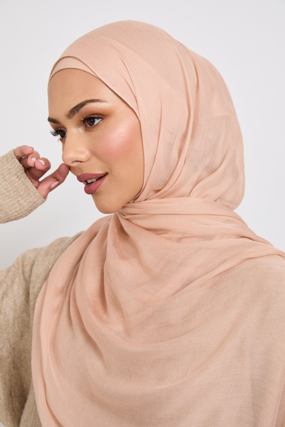 Hijab Modal Mat Premium - Poussière de Rose