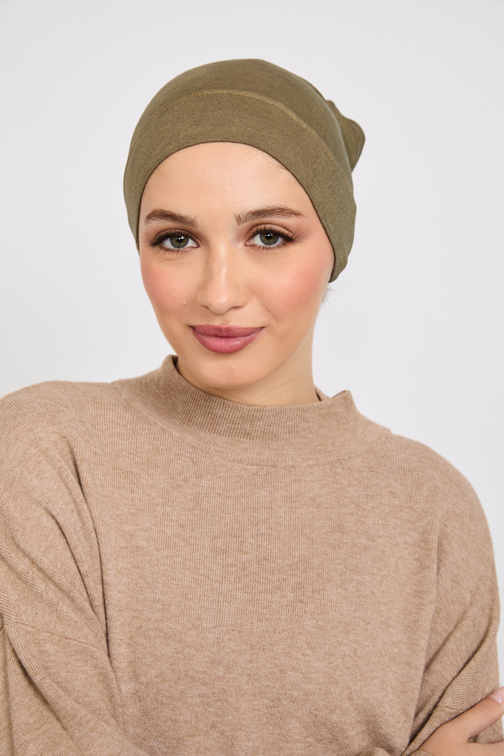 Hijab Modal Mat Premium - Olive Fumée