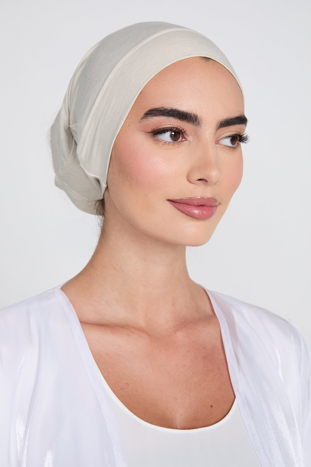 Hijab Modal Mat Premium - Onyx Blanc
