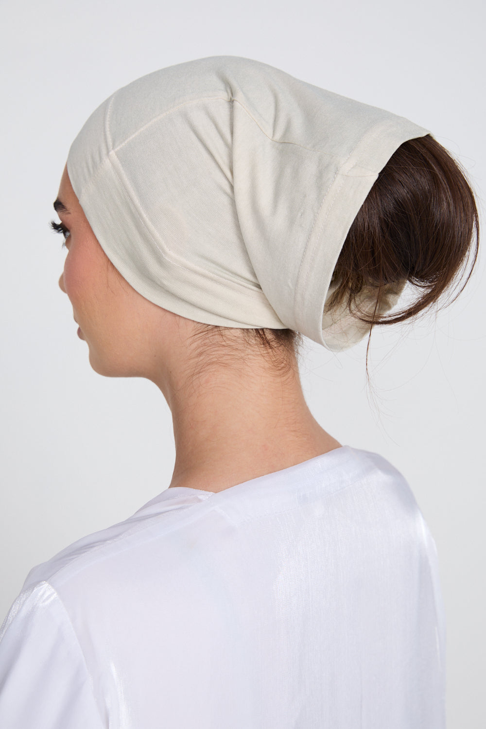 Hijab Modal Mat Premium - Onyx Blanc