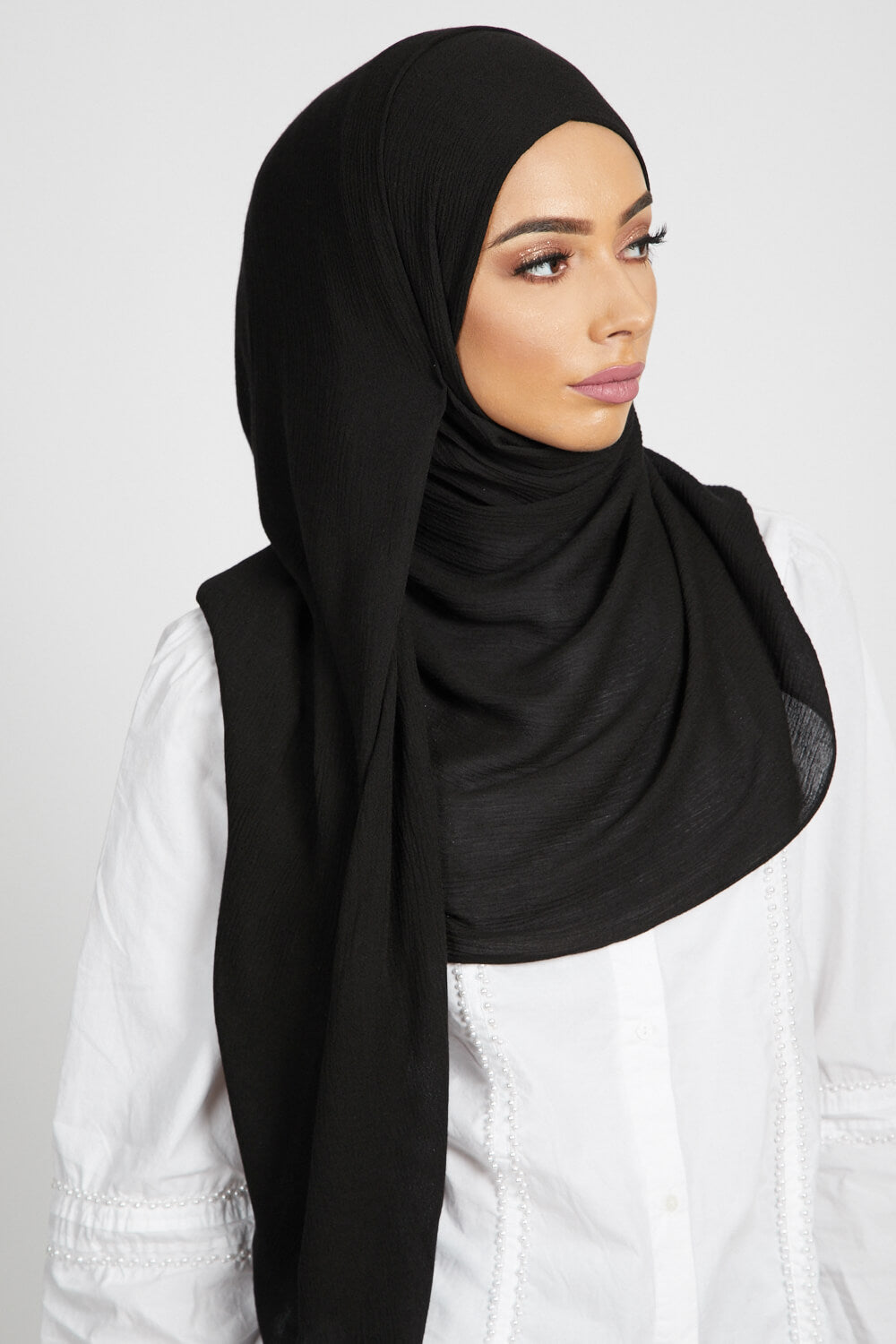 Hijab Modal Froissé - Noir