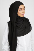 Hijab Modal Froissé - Noir