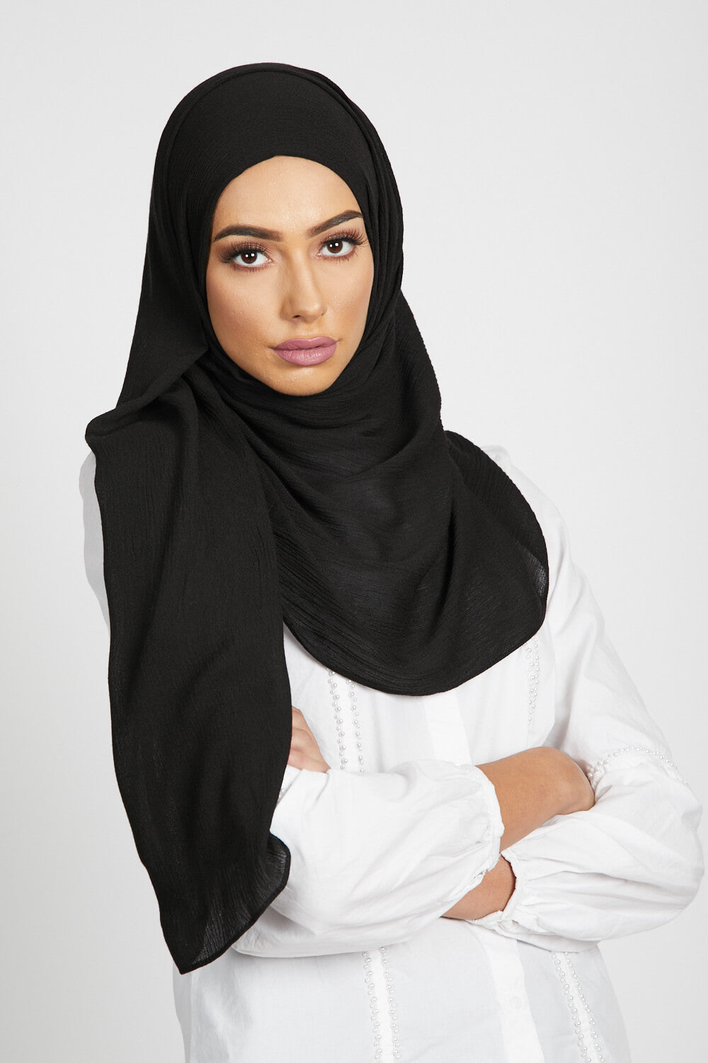 Hijab Modal Froissé - Noir