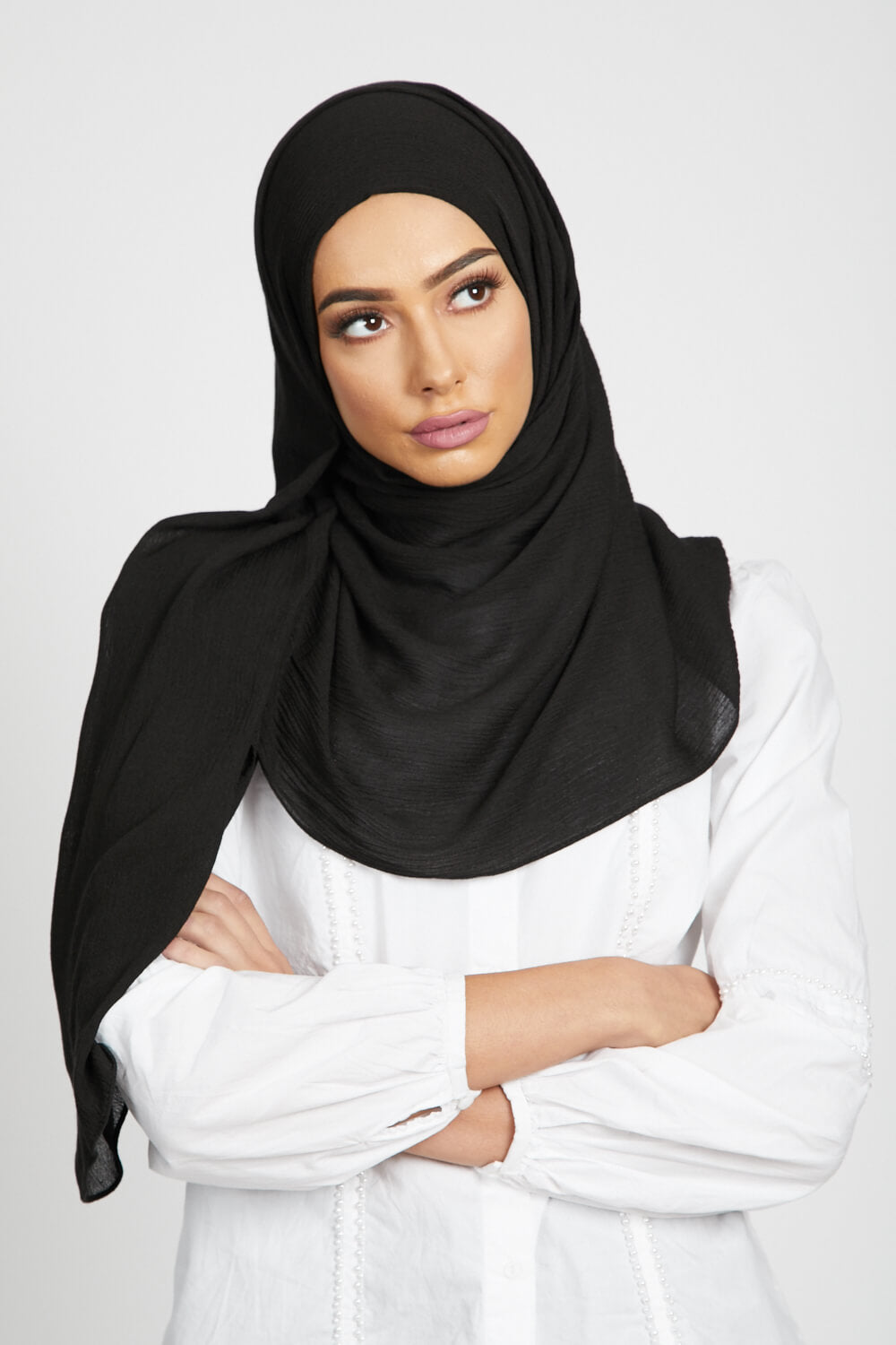 Hijab Modal Froissé - Noir