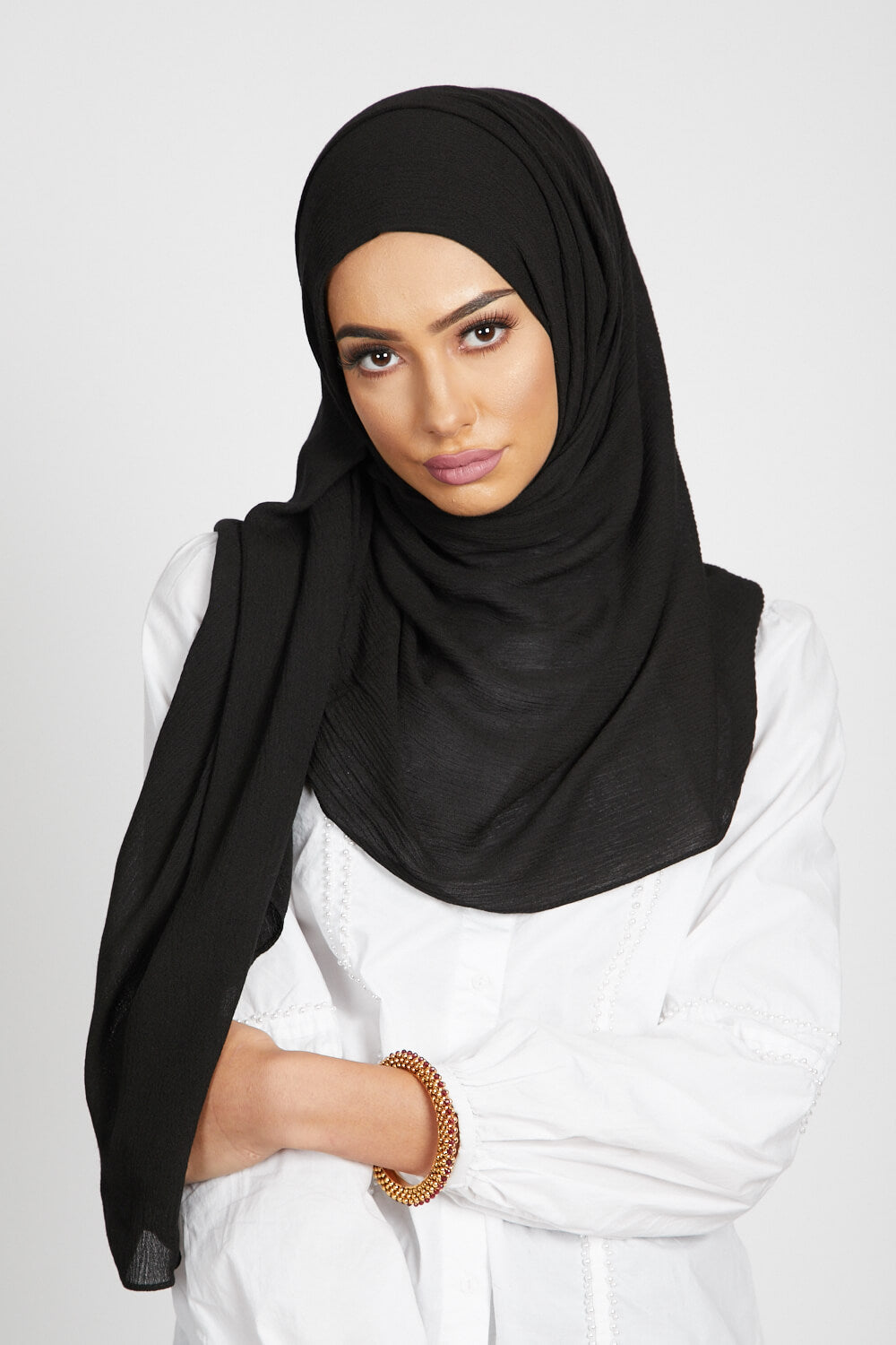 Hijab Modal Froissé - Noir