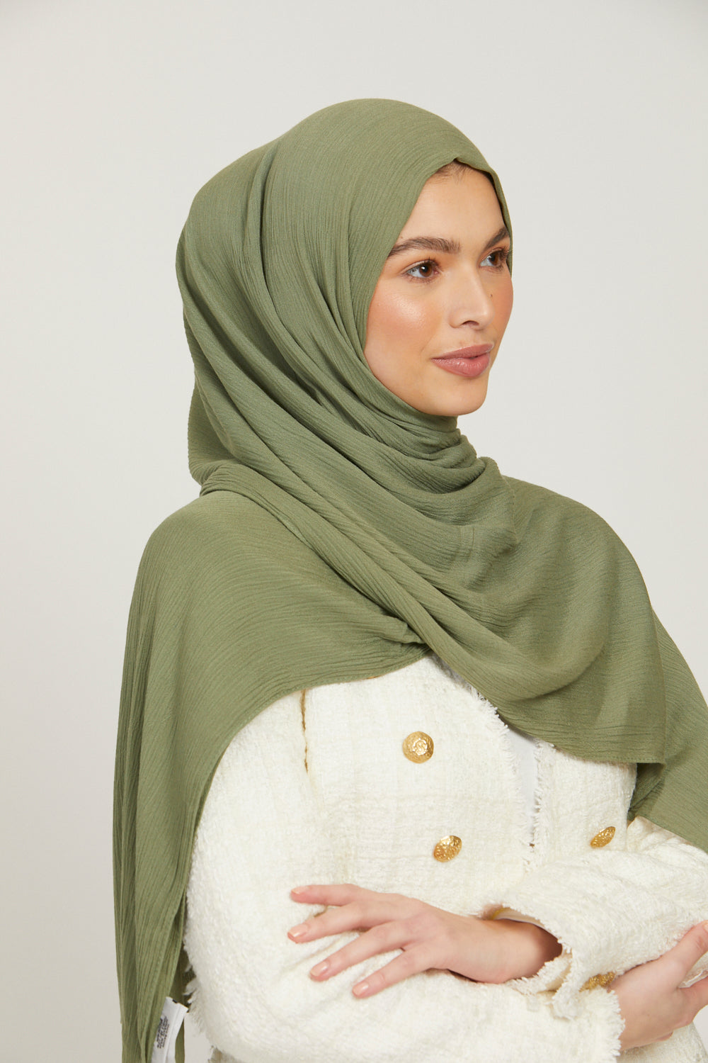 Hijab Modal Froissé - Sauge
