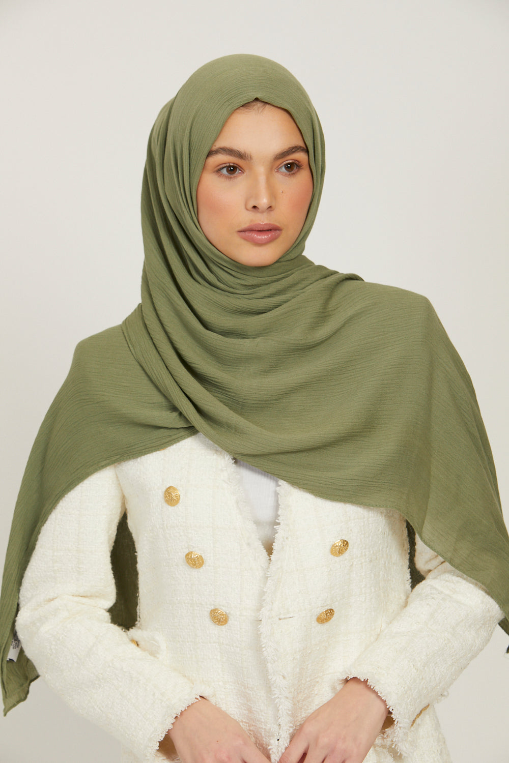 Hijab Modal Froissé - Sauge