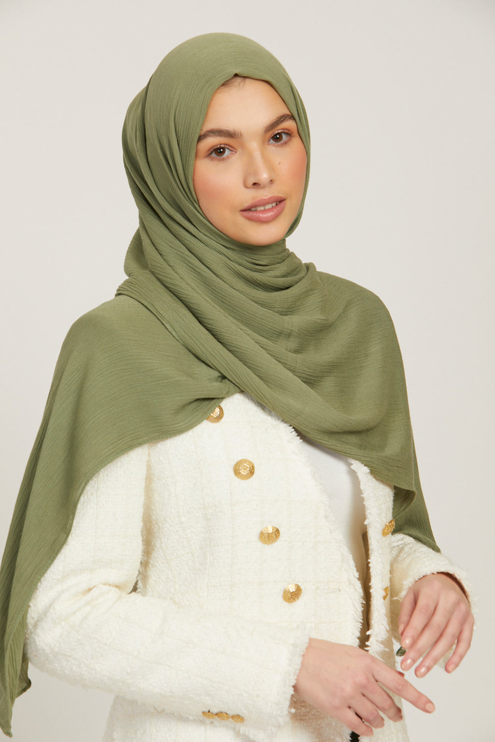 Hijab Modal Froissé - Sauge
