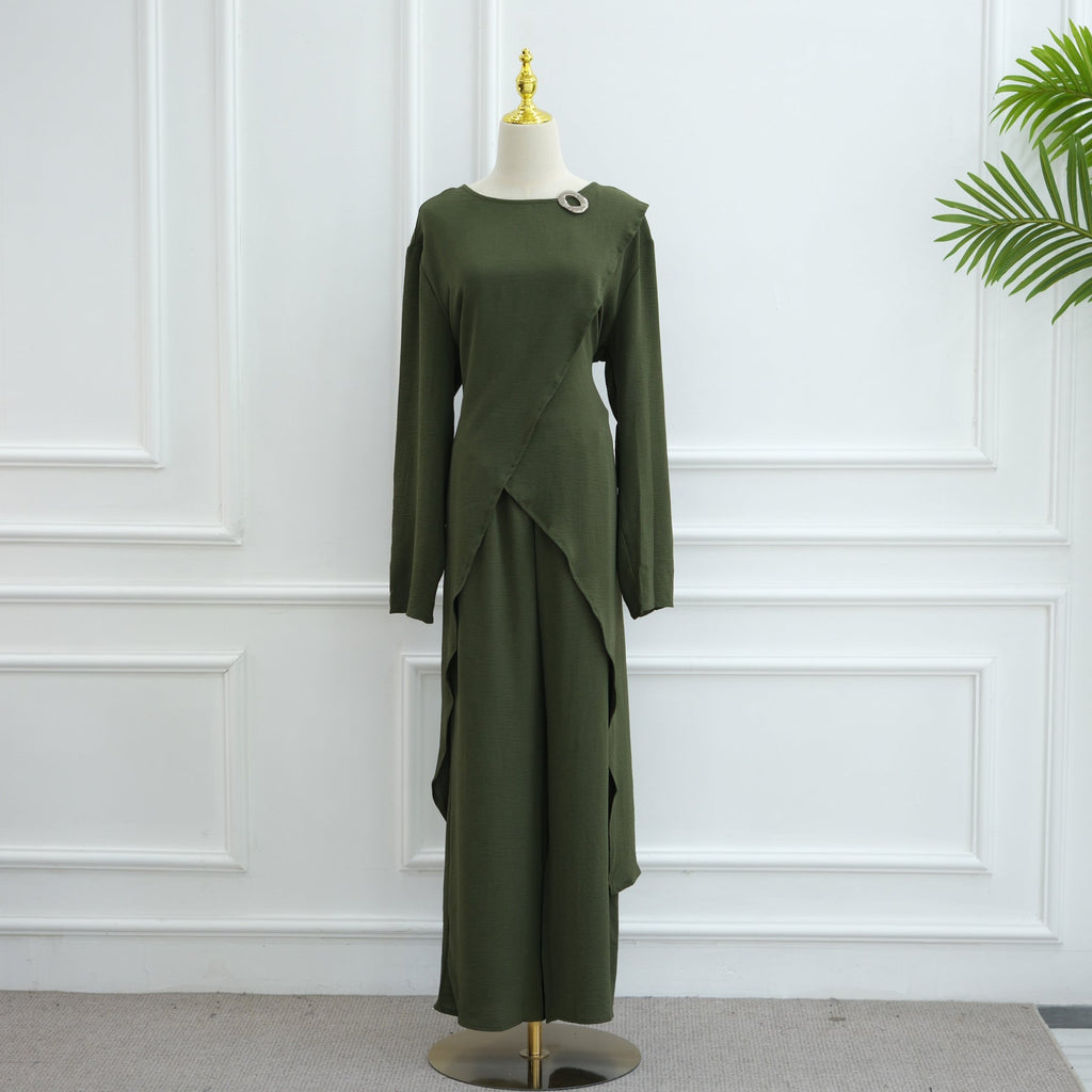 LM322 Ensemble Modeste 2 Pièces - Tenue Haut & Pantalon