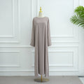 LM311 Robe Abaya Luxueuse Manches Nœud Strass - Élégante Robe Maxi Perlée pour Femmes Musulmanes