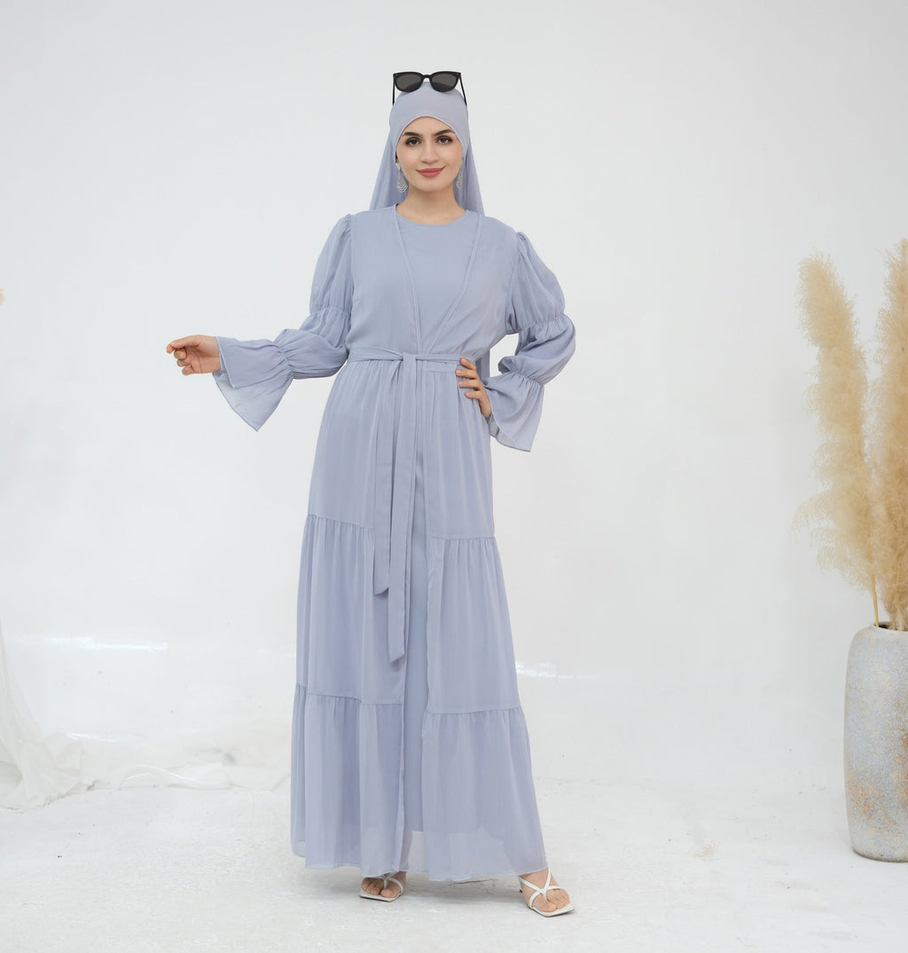 LM323 Ensemble Robe Abaya Musulmane avec Hijab - Mode Islamique Modeste