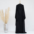 LM310 Robe Jilbab Abaya Manchette Dentelle - Élégante Robe Maxi Modeste pour Femmes Musulmanes