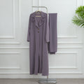 LM313 Cardigan Col Blazer Élégant avec Ensemble Hijab - Tenue Modeste 2 Pièces pour Femmes Musulmanes