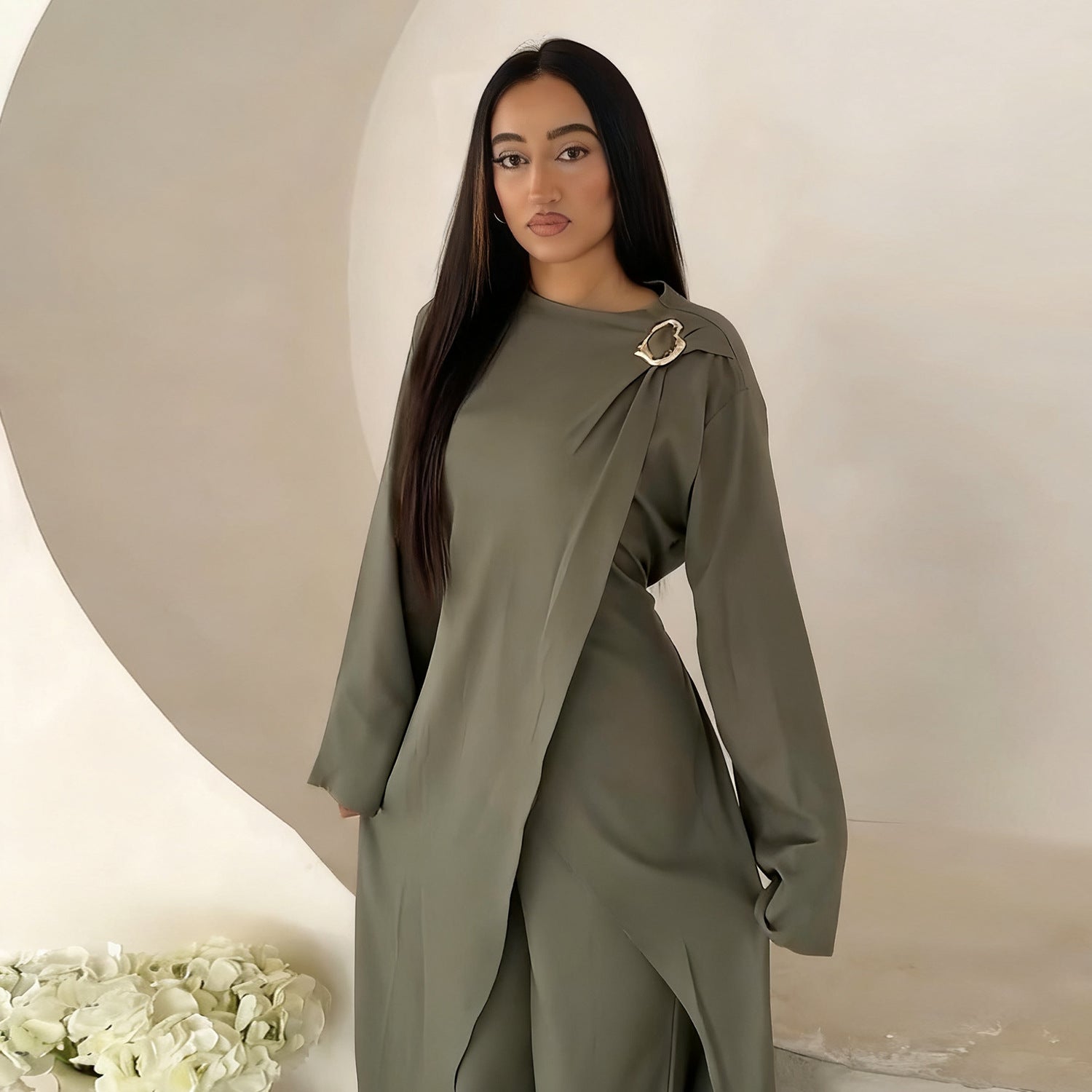 LM322 Ensemble Modeste 2 Pièces - Tenue Haut & Pantalon