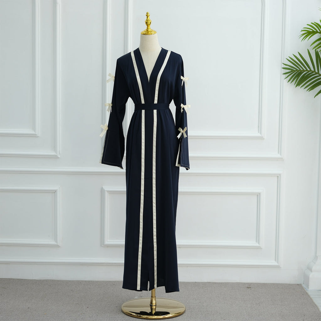 LM316 Cardigan Nœud Élégant - Vêtement Extérieur Modeste Premium