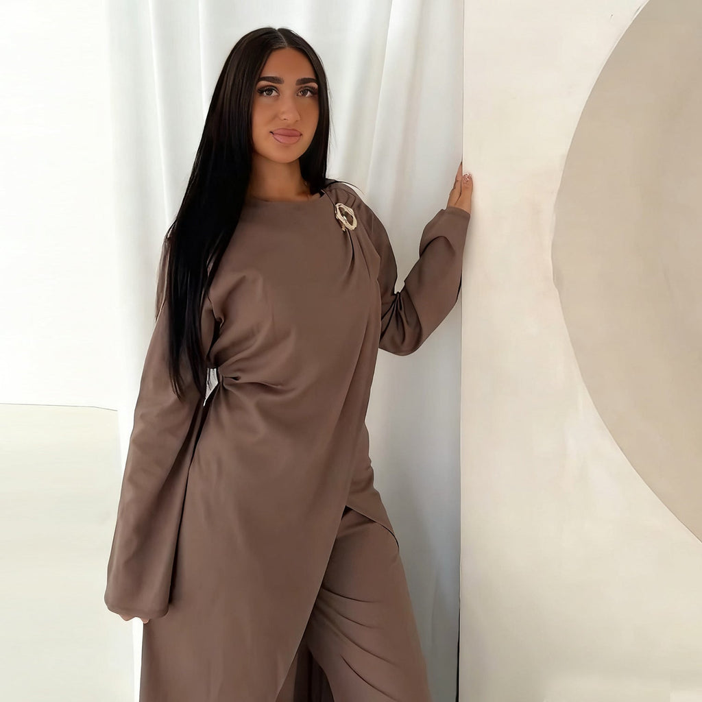 LM322 Ensemble Modeste 2 Pièces - Tenue Haut & Pantalon