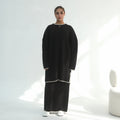 LM325 Ensemble 2 Pièces Tricot Épais Hiver - Mode Modeste Chaude pour Femmes Musulmanes
