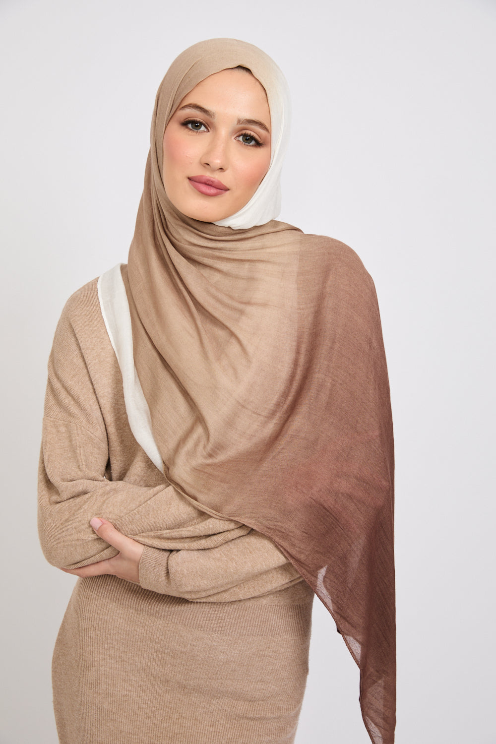 Hijab Modal Ombré - Fumée de Bois
