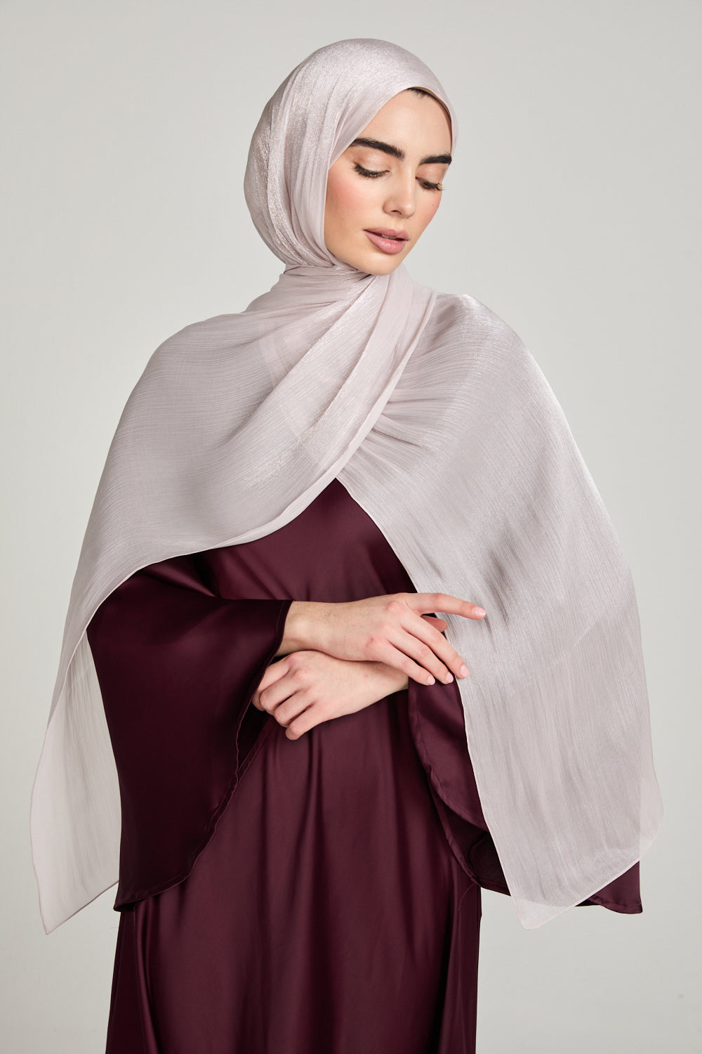 Hijab Organza Luxe - Rose Poudré