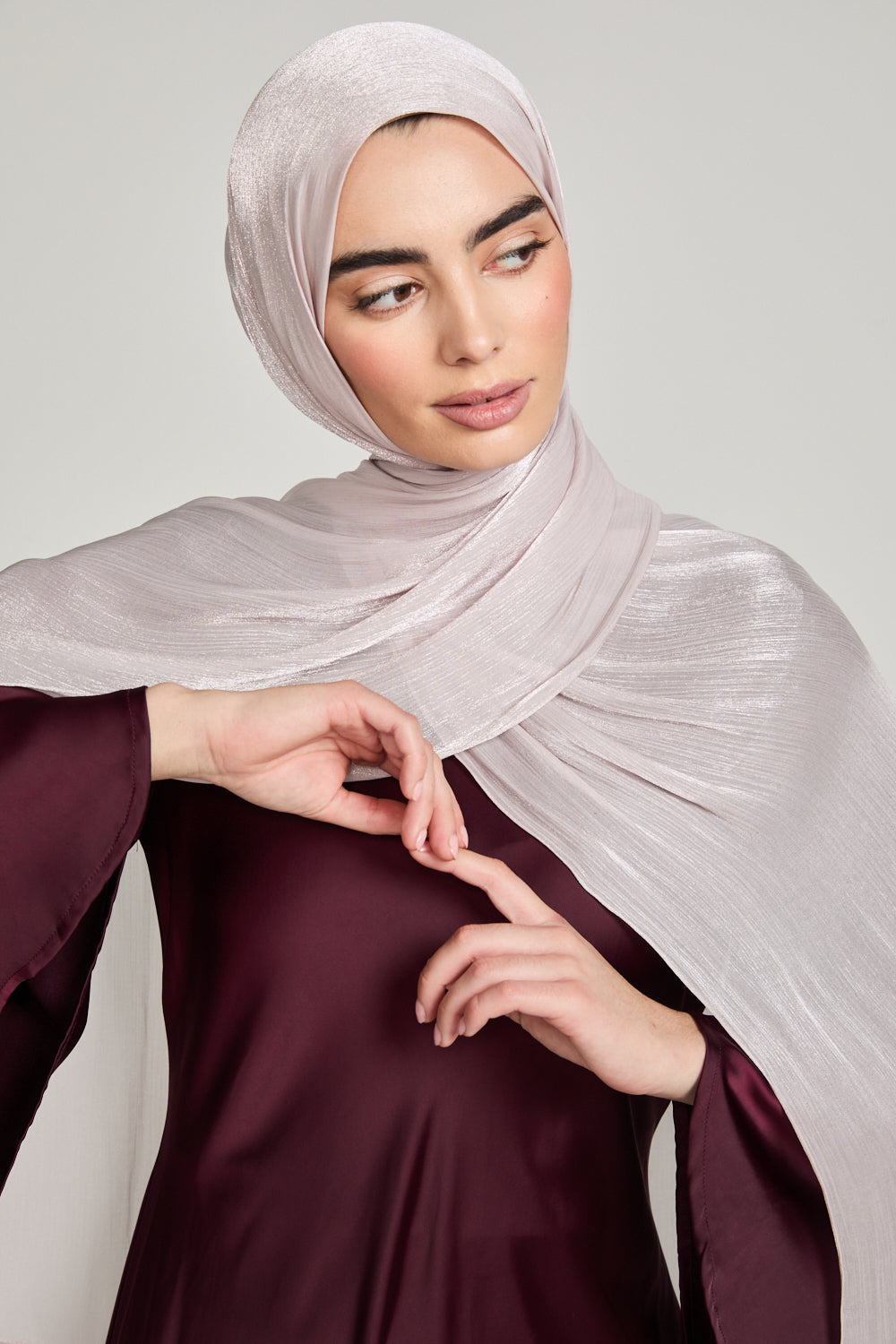 Hijab Organza Luxe - Rose Poudré