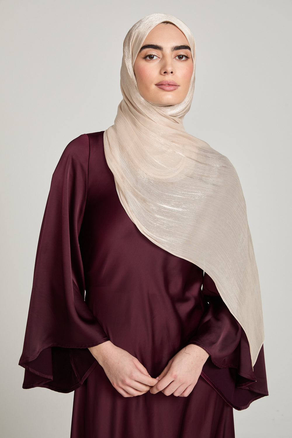 Hijab Organza Luxe - Nude Champagne