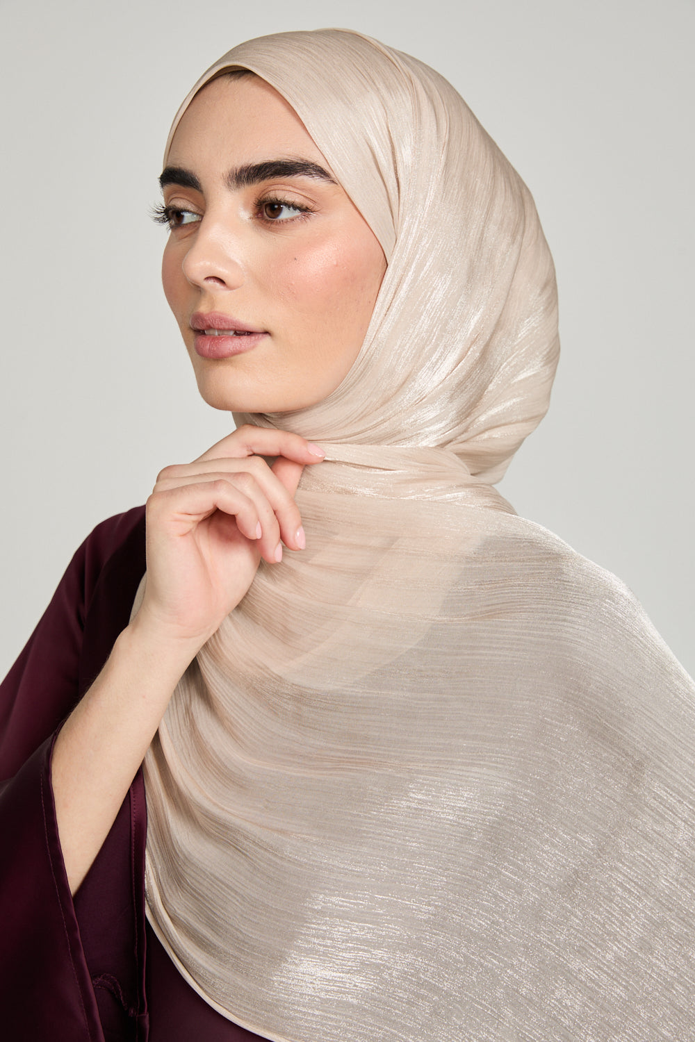 Hijab Organza Luxe - Nude Champagne