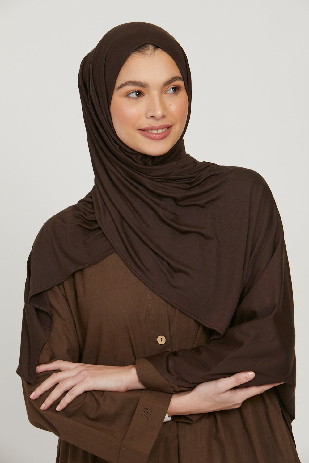 Hijab Jersey Premium - Marron Foncé