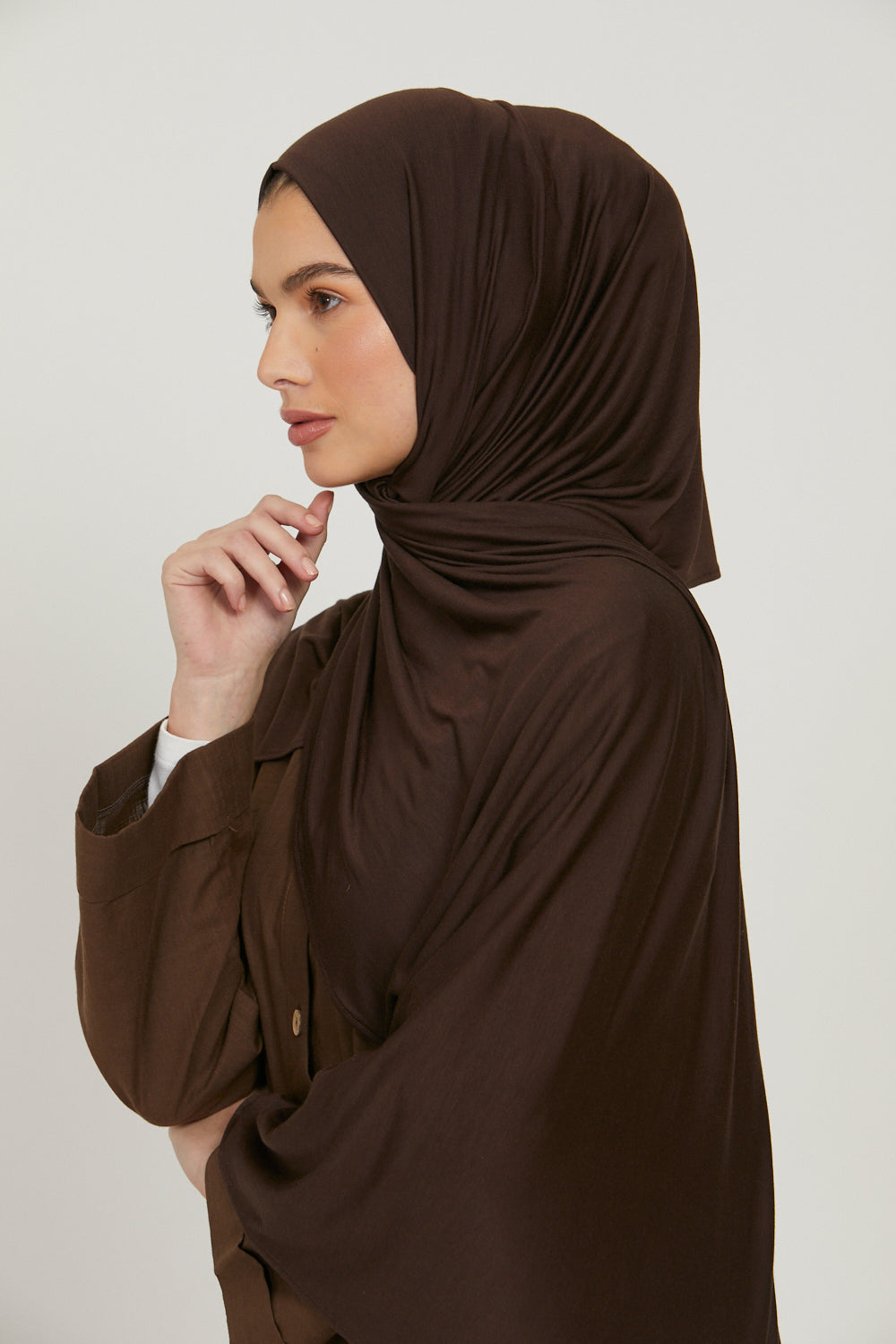 Hijab Jersey Premium - Marron Foncé