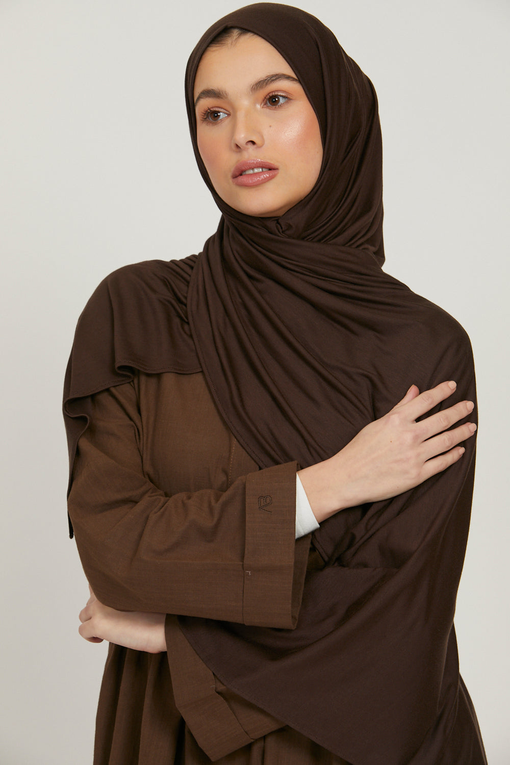 Hijab Jersey Premium - Marron Foncé