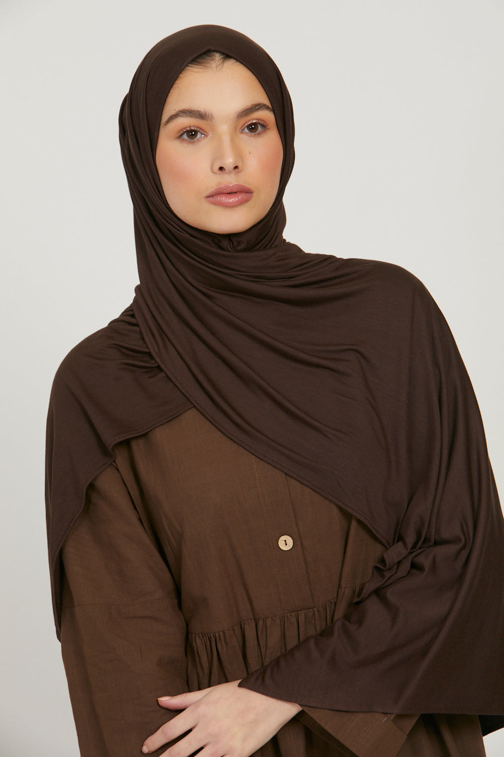 Hijab Jersey Premium - Marron Foncé