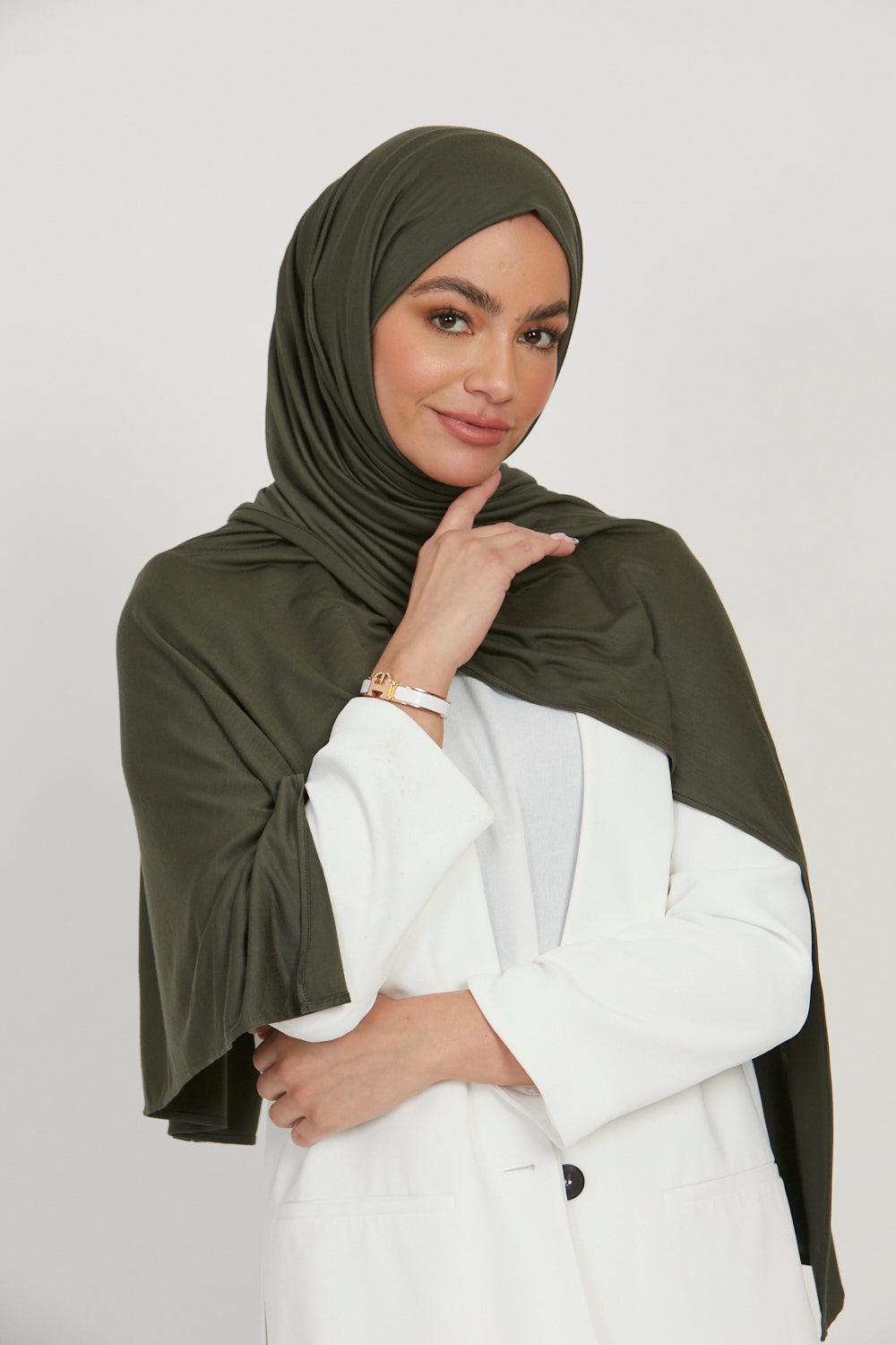 Hijab Jersey Premium - Kaki